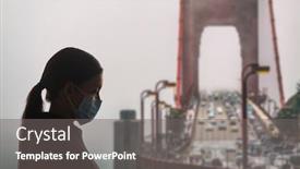  Presentation with golden woman - Amazing theme having coronavirus-in-california-woman backdrop and a gray colored foreground