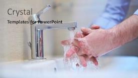  Presentation with infection prevention - Slide deck consisting of coronavirus-infection-and-spreading-prevention background and a light gray colored foreground