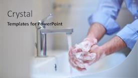  Presentation with infection prevention - Cool new theme with coronavirus-infection-and-spreading-prevention backdrop and a light gray colored foreground