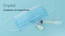  Presentation with respiratory - PPT theme featuring coronavirus-letters-on-blue-background background and a light blue colored foreground