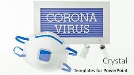  Presentation with medical concept - Theme with coronavirus-letters-on-blue-background background and a white colored foreground
