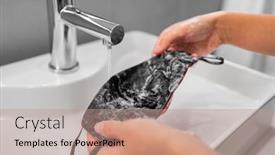  Presentation with hygiene - Amazing theme having coronavirus-mask-wash-at-home backdrop and a coral colored foreground