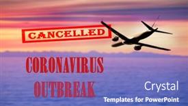  Presentation with coronavirus - Theme having coronavirus-measures-background-travel-restrictions background and a teal colored foreground