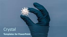  Presentation with study - Theme consisting of coronavirus-on-hands-with-nitrile background and a ocean colored foreground