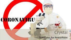  Presentation with influenza - Cool new PPT theme with coronavirus-outbreak-covid-19-scientist backdrop and a mint green colored foreground