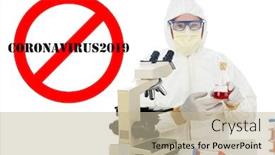  Presentation with influenza - Slide set enhanced with coronavirus-outbreak-covid-19-scientist background and a mint green colored foreground