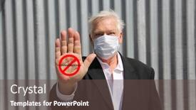  Presentation with covid coronavirus - Slide deck having coronavirus-outbreak-covid-19 background and a tawny brown colored foreground