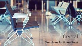  Presentation with airport terminal - Cool new presentation theme with coronavirus-outbreak-empty-airport-terminal backdrop and a mint green colored foreground