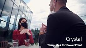  Presentation with business casual - Beautiful PPT theme featuring coronavirus-outbreak-group-of-casual backdrop and a black colored foreground