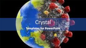  Presentation with coronavirus - PPT theme featuring coronavirus-pandemic-contagion-on-planet background and a ocean colored foreground