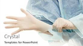  Presentation with medic - Theme enhanced with coronavirus-pandemic-female-doctor background and a white colored foreground