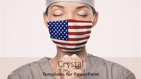  Presentation with united states flag - PPT theme enhanced with coronavirus-pandemic-in-the-united background and a coral colored foreground