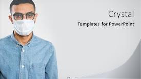  Presentation with coronavirus - Slide deck with coronavirus-pandemic-serious-arab-young background and a light gray colored foreground