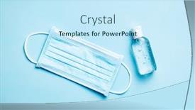  Presentation with hand sanitizer - PPT layouts with coronavirus-prevention-hand-sanitizer-gel background and a cool aqua colored foreground