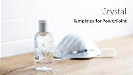  Presentation with hand sanitizer - Slides with coronavirus-prevention-hand-sanitizer-gel background and a pink colored foreground