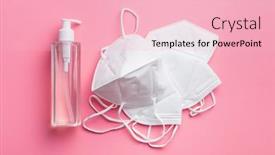  Presentation with kn95 - Slide deck featuring coronavirus-prevention-hand-sanitizer background and a lemonade colored foreground