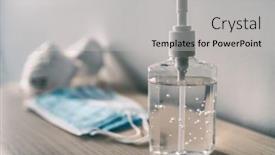  Presentation with medical virus - Colorful theme enhanced with coronavirus-prevention-medical-surgical-masks backdrop and a light gray colored foreground