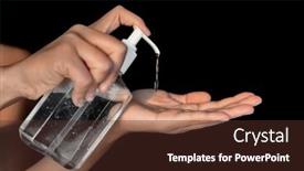  Presentation with hand sanitizer - Amazing presentation design having coronavirus-prevetion-by-using-hand backdrop and a tawny brown colored foreground