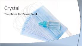  Presentation with surgical masks - PPT theme enhanced with coronavirus-protection-hand-sanitizer-bottle background and a cream colored foreground