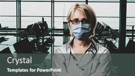  Presentation with medical virus - Slide set consisting of coronavirus-protection-stay-at-home background and a dark gray colored foreground