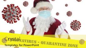  Presentation with caution tape yellow - Colorful slide set enhanced with coronavirus-quarantine-a-santa-claus backdrop and a yellow colored foreground
