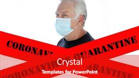  Presentation with caution - PPT theme consisting of coronavirus-quarantine-caution-tape background and a crimson colored foreground