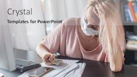  Presentation with unemployment - Presentation theme consisting of coronavirus-quarantine-online-and-freelance background and a light gray colored foreground