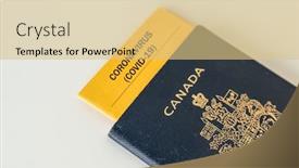  Presentation with virus free - Amazing PPT layouts having coronavirus-travel-ban-canada-passport backdrop and a lemonade colored foreground