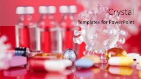  Presentation with ampoule - Presentation enhanced with coronavirus-vaccine-ampoule-healthcare-cure background and a coral colored foreground