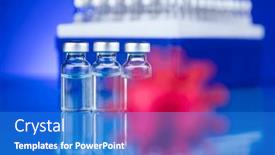  Presentation with ampoule - Presentation theme featuring coronavirus-vaccine-ampoule-healthcare-cure background and a cobalt blue colored foreground