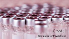  Presentation with ampoule - PPT theme featuring coronavirus-vaccine-ampoule-healthcare-cure background and a soft green colored foreground