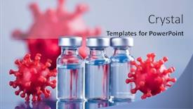  Presentation with ampoule - PPT theme enhanced with coronavirus-vaccine-ampoule-healthcare-cure background and a light blue colored foreground