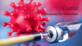  Presentation with coronavirus - Slide set featuring coronavirus-vaccine-bottle-and-syringe background and a red colored foreground