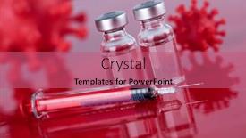  Presentation with coronavirus - Presentation theme with coronavirus-vaccine-bottle-and-syringe background and a coral colored foreground