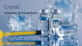  Presentation with vaccine - Presentation theme having coronavirus-vaccine-bottle-and-syringe background and a light blue colored foreground