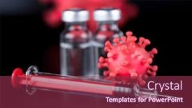  Presentation with vaccine - Presentation theme having coronavirus-vaccine-bottle-and-syringe background and a violet colored foreground