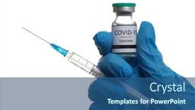  Presentation with covid vaccine - Presentation design consisting of coronavirus-vaccine-covid-19 background and a ocean colored foreground