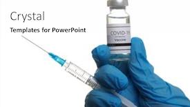  Presentation with covid vaccine - Colorful presentation theme enhanced with coronavirus-vaccine-covid-19 backdrop and a white colored foreground