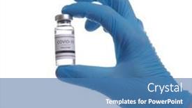  Presentation with covid vaccine - Presentation featuring coronavirus-vaccine-covid-19 background and a teal colored foreground