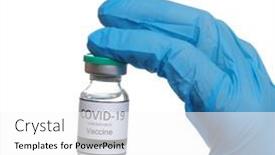  Presentation with 2019 - PPT theme having coronavirus-vaccine-in-doctor-s background and a white colored foreground