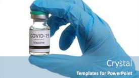  Presentation with 2019 - Beautiful theme featuring coronavirus-vaccine-in-doctor-s backdrop and a teal colored foreground