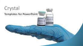  Presentation with 2019 - Cool new slide deck with coronavirus-vaccine-in-doctor-s backdrop and a white colored foreground