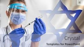  Presentation with israel flag - Audience pleasing theme consisting of coronavirus-vaccine-israel-flag backdrop and a light blue colored foreground