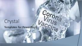  Presentation with dangers - Presentation design consisting of coronavirus-vaccine-vial-breaking background and a light blue colored foreground