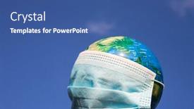  Presentation with alert - Beautiful slide set featuring coronavirus-world-alert-surgical-mask backdrop and a ocean colored foreground