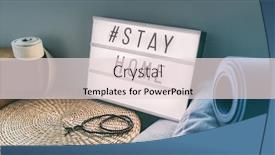  Presentation with light sign - Audience pleasing PPT layouts consisting of coronavirus-yoga-at-home-sign backdrop and a lemonade colored foreground