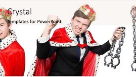  Presentation with king crown - Cool new theme with corporal punishment - concept of king businessman backdrop and a lemonade colored foreground