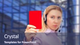  Presentation with corporal - PPT layouts featuring corporal punishment - red card in hand bussiness background and a ocean colored foreground