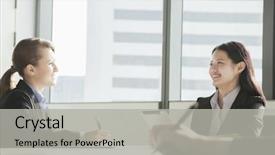  Presentation with looking up at trees from ground - Audience pleasing slides consisting of corporate 2 18 - two businesswomen smiling and looking backdrop and a light gray colored foreground