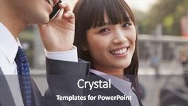  Presentation with young business people - Presentation theme consisting of corporate 2 18 - two young business people outside background and a dark gray colored foreground